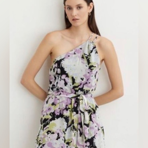 One-shoulder floral romper - Picture 4 of 5